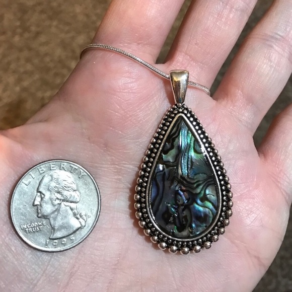 Sterling Silver & Abalone Necklace - Picture 4 of 8